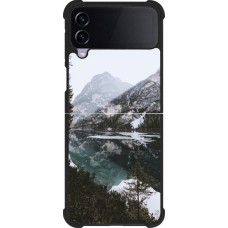 Samsung Galaxy Z Flip3 5G Case Hülle - Silikon schwarz Winter 22 snowy mountain and lake