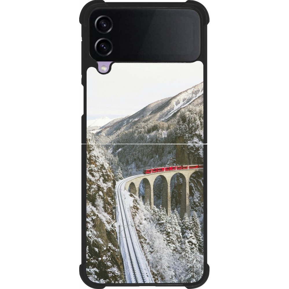 Samsung Galaxy Z Flip3 5G Case Hülle - Silikon schwarz Winter 25 Winter polar express