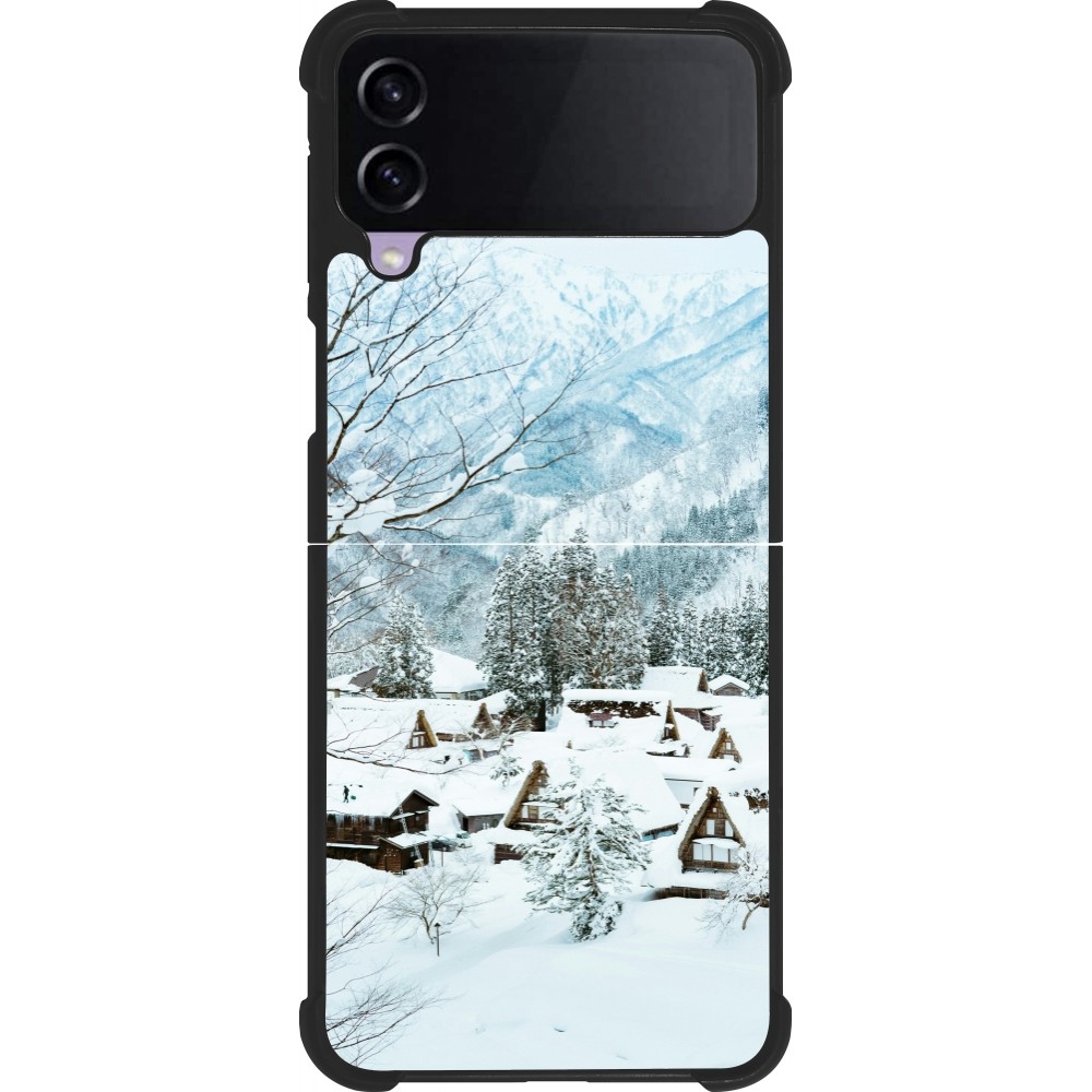 Samsung Galaxy Z Flip3 5G Case Hülle - Silikon schwarz Winter 25 Winter snowy landscape