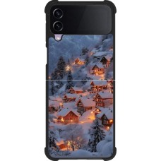 Samsung Galaxy Z Flip3 5G Case Hülle - Silikon schwarz Winter 25 Winter snowy village