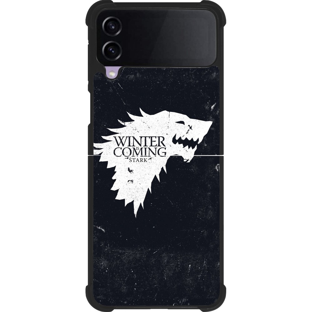 Coque Samsung Galaxy Z Flip3 5G - Silicone rigide noir Winter is coming Stark