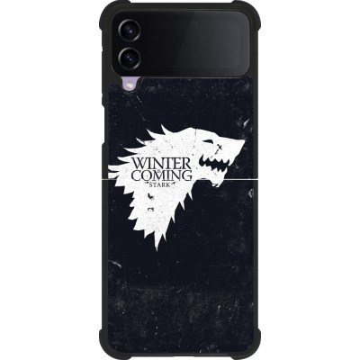 Coque Samsung Galaxy Z Flip3 5G - Silicone rigide noir Winter is coming Stark