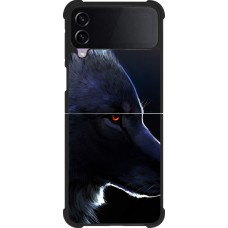 Coque Samsung Galaxy Z Flip3 5G - Silicone rigide noir Wolf Shape