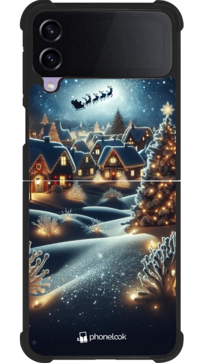 Coque Samsung Galaxy Z Flip3 5G - Silicone rigide noir Noël 2023 Christmas is Coming