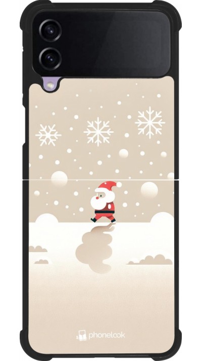 Coque Samsung Galaxy Z Flip3 5G - Silicone rigide noir Noël 2023 Minimalist Santa