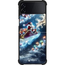 Samsung Galaxy Z Flip3 5G Case Hülle - Silikon schwarz Weihnachten 2023 Verzauberter Weihnachtsmann