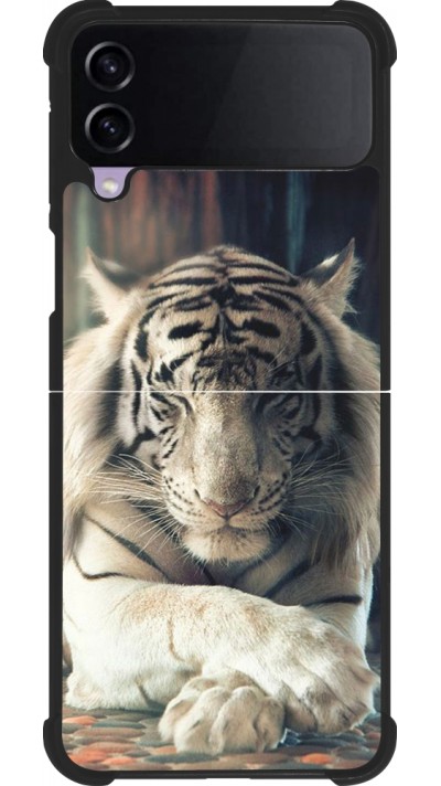 Coque Samsung Galaxy Z Flip3 5G - Silicone rigide noir Zen Tiger