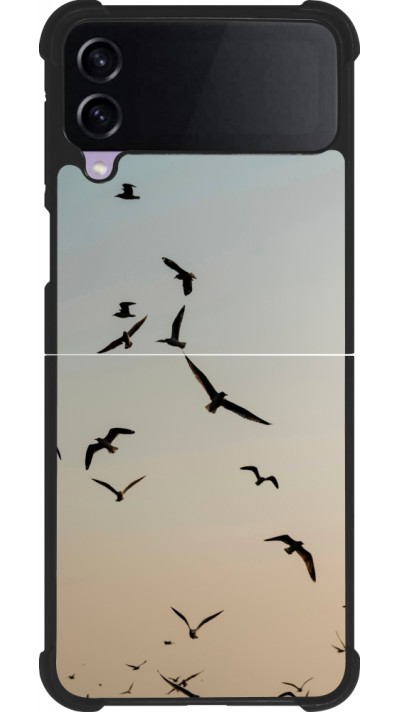 Coque Samsung Galaxy Z Flip4 - Silicone rigide noir Autumn 22 flying birds shadow