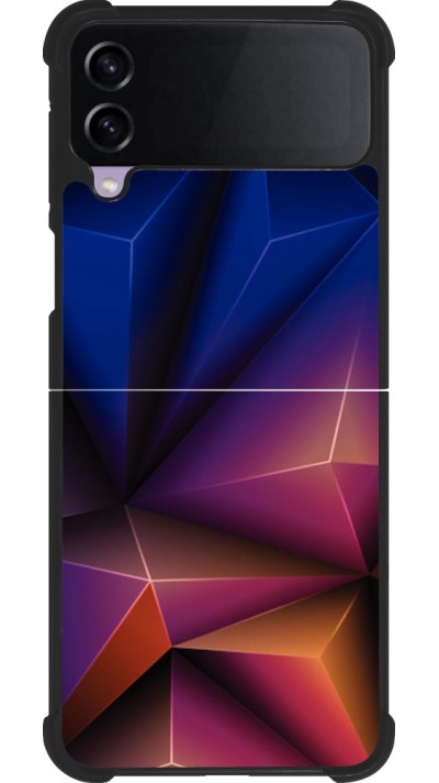 Coque Samsung Galaxy Z Flip4 - Silicone rigide noir Abstract Triangles 