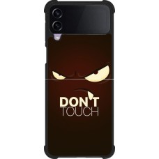 Coque Samsung Galaxy Z Flip4 - Silicone rigide noir Angry Dont Touch