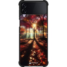 Samsung Galaxy Z Flip4 Case Hülle - Silikon schwarz Herbstlicher goldener Glanz