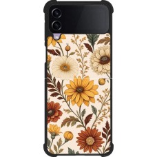 Coque Samsung Galaxy Z Flip4 - Silicone rigide noir Autumn 25 Flower pattern