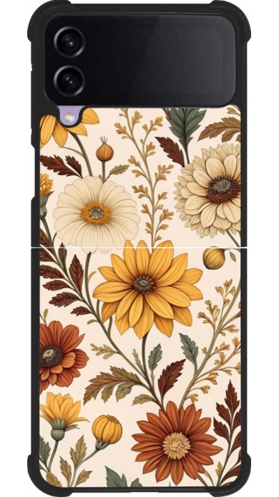 Coque Samsung Galaxy Z Flip4 - Silicone rigide noir Autumn 25 Flower pattern