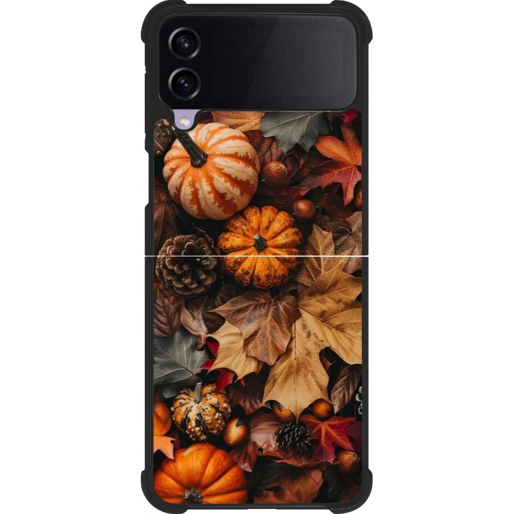 Coque Samsung Galaxy Z Flip4 - Silicone rigide noir Autumn 25 Pumpkin