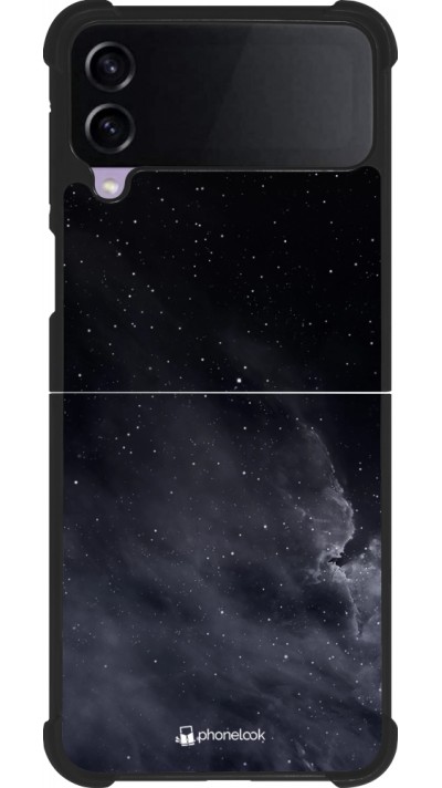 Coque Samsung Galaxy Z Flip4 - Silicone rigide noir Black Sky Clouds