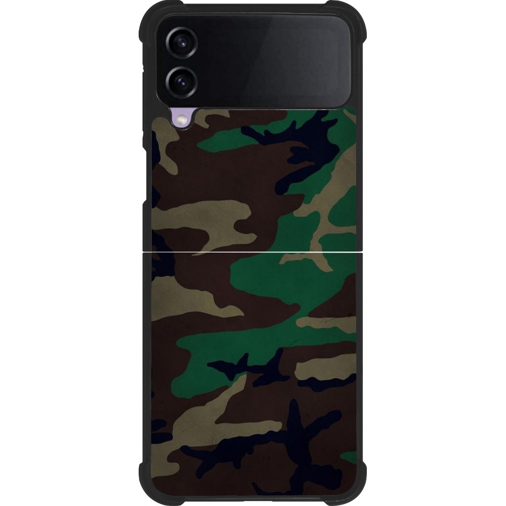 Coque Samsung Galaxy Z Flip4 - Silicone rigide noir Camouflage 3