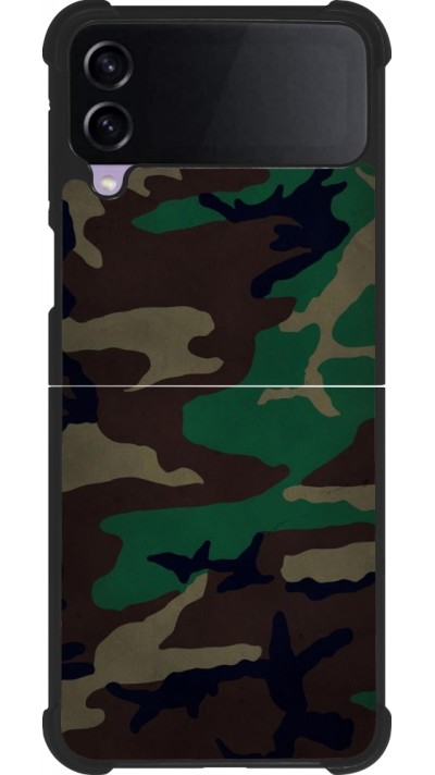 Coque Samsung Galaxy Z Flip4 - Silicone rigide noir Camouflage 3