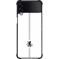 Coque Samsung Galaxy Z Flip4 - Silicone rigide noir Canton AR blanc