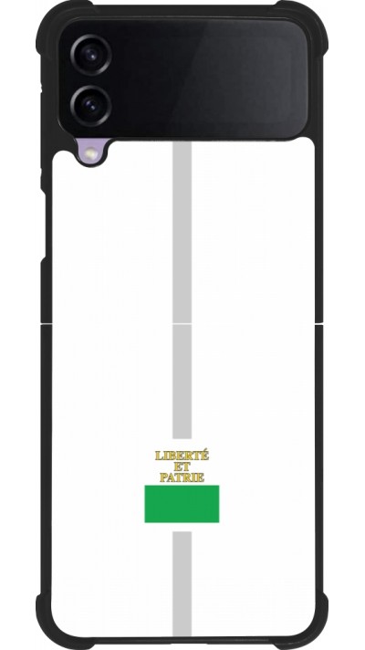 Coque Samsung Galaxy Z Flip4 - Silicone rigide noir Canton VD blanc