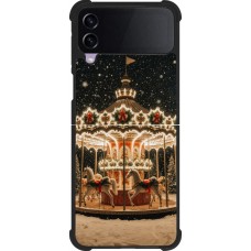 Coque Samsung Galaxy Z Flip4 - Silicone rigide noir Christmas 25 Carousel