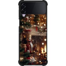 Coque Samsung Galaxy Z Flip4 - Silicone rigide noir Christmas 25 Xmas Nutcracker