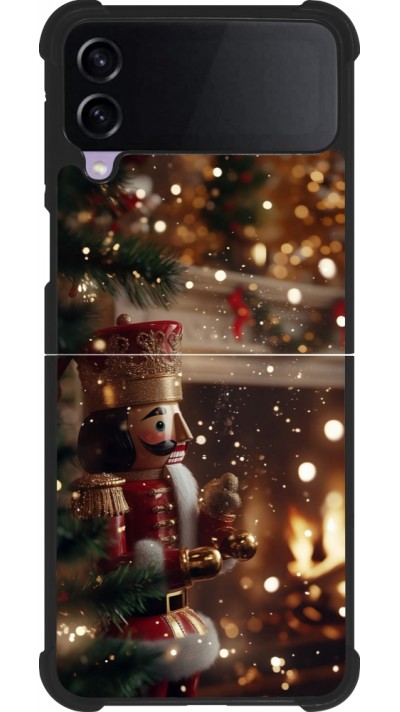 Coque Samsung Galaxy Z Flip4 - Silicone rigide noir Christmas 25 Xmas Nutcracker
