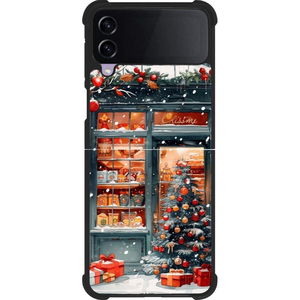 Coque Samsung Galaxy Z Flip4 - Silicone rigide noir Christmas 25 Xmas Shop
