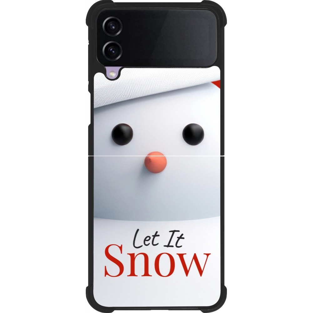 Coque Samsung Galaxy Z Flip4 - Silicone rigide noir Christmas 25 Xmas Snowman