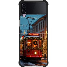 Coque Samsung Galaxy Z Flip4 - Silicone rigide noir Christmas 25 Xmas Train