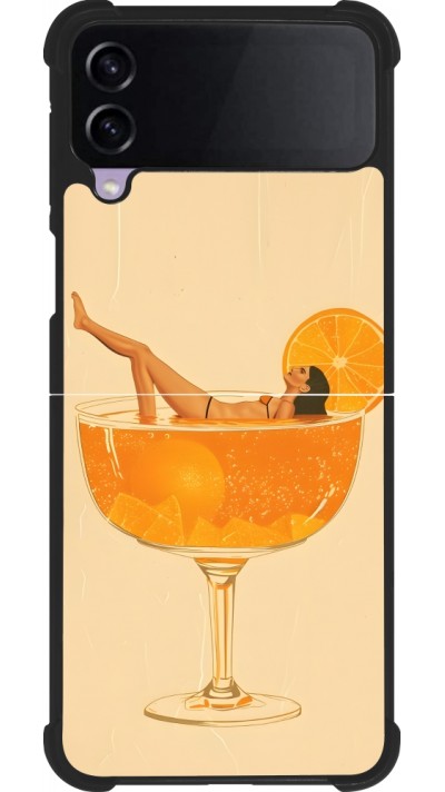 Samsung Galaxy Z Flip4 Case Hülle - Silikon schwarz Cocktail Bath Vintage