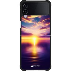 Samsung Galaxy Z Flip4 Case Hülle - Silikon schwarz Sonnenuntergang gelb violett