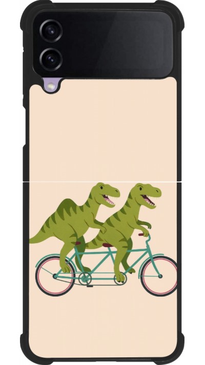 Samsung Galaxy Z Flip4 Case Hülle - Silikon schwarz Dinosaurs on bikes 2026