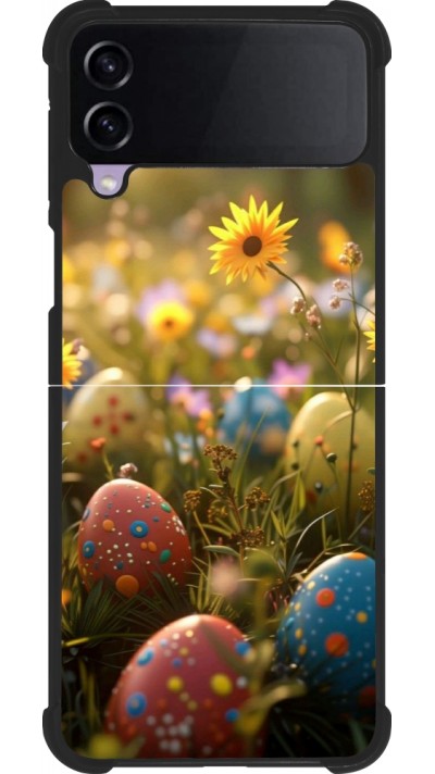 Samsung Galaxy Z Flip4 Case Hülle - Silikon schwarz Easter 2026 Decorated eggs