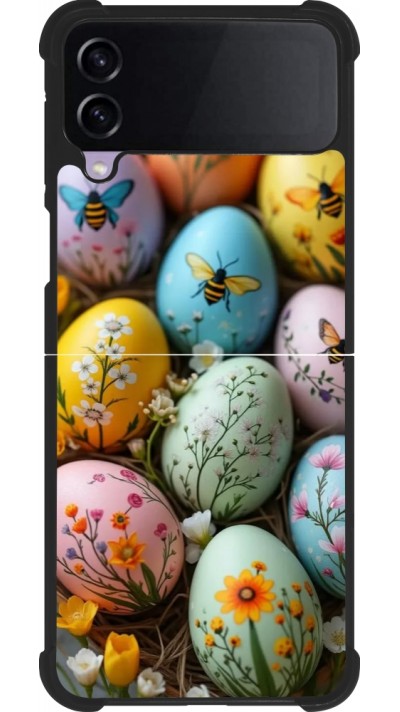 Samsung Galaxy Z Flip4 Case Hülle - Silikon schwarz Easter 2026 Eggs with bees