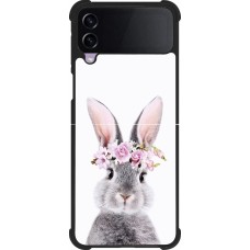 Samsung Galaxy Z Flip4 Case Hülle - Silikon schwarz Easter 2023 flower bunny