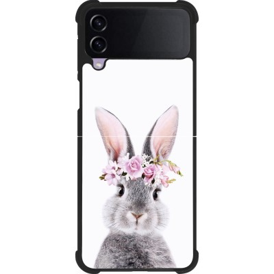 Samsung Galaxy Z Flip4 Case Hülle - Silikon schwarz Easter 2023 flower bunny
