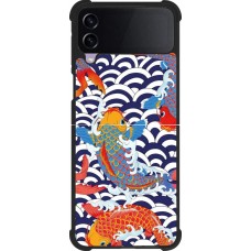 Samsung Galaxy Z Flip4 Case Hülle - Silikon schwarz Easter 2023 japanese fish