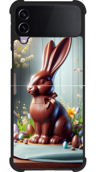 Coque Samsung Galaxy Z Flip4 - Silicone rigide noir Easter 24 Chocolate Bunny