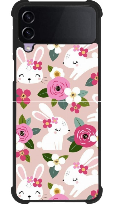 Coque Samsung Galaxy Z Flip4 - Silicone rigide noir Easter 2024 cute easter bunnies