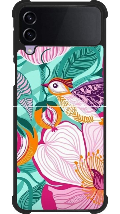 Coque Samsung Galaxy Z Flip4 - Silicone rigide noir Easter 2024 elegant bird