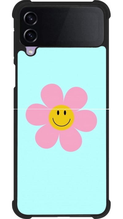 Coque Samsung Galaxy Z Flip4 - Silicone rigide noir Easter 2024 happy flower