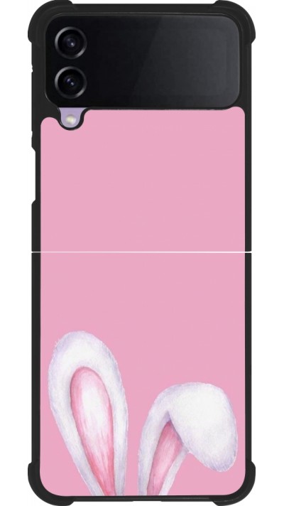 Coque Samsung Galaxy Z Flip4 - Silicone rigide noir Easter 2024 pink bunny ears
