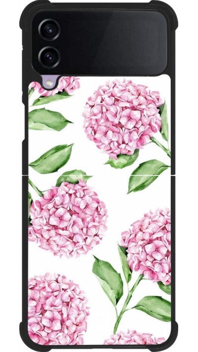 Coque Samsung Galaxy Z Flip4 - Silicone rigide noir Easter 2024 pink flowers