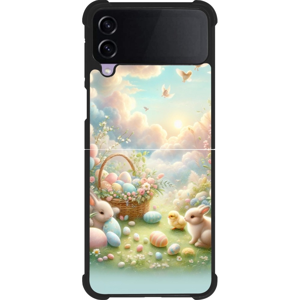 Coque Samsung Galaxy Z Flip4 - Silicone rigide noir Easter 2025 Pastel Pâques