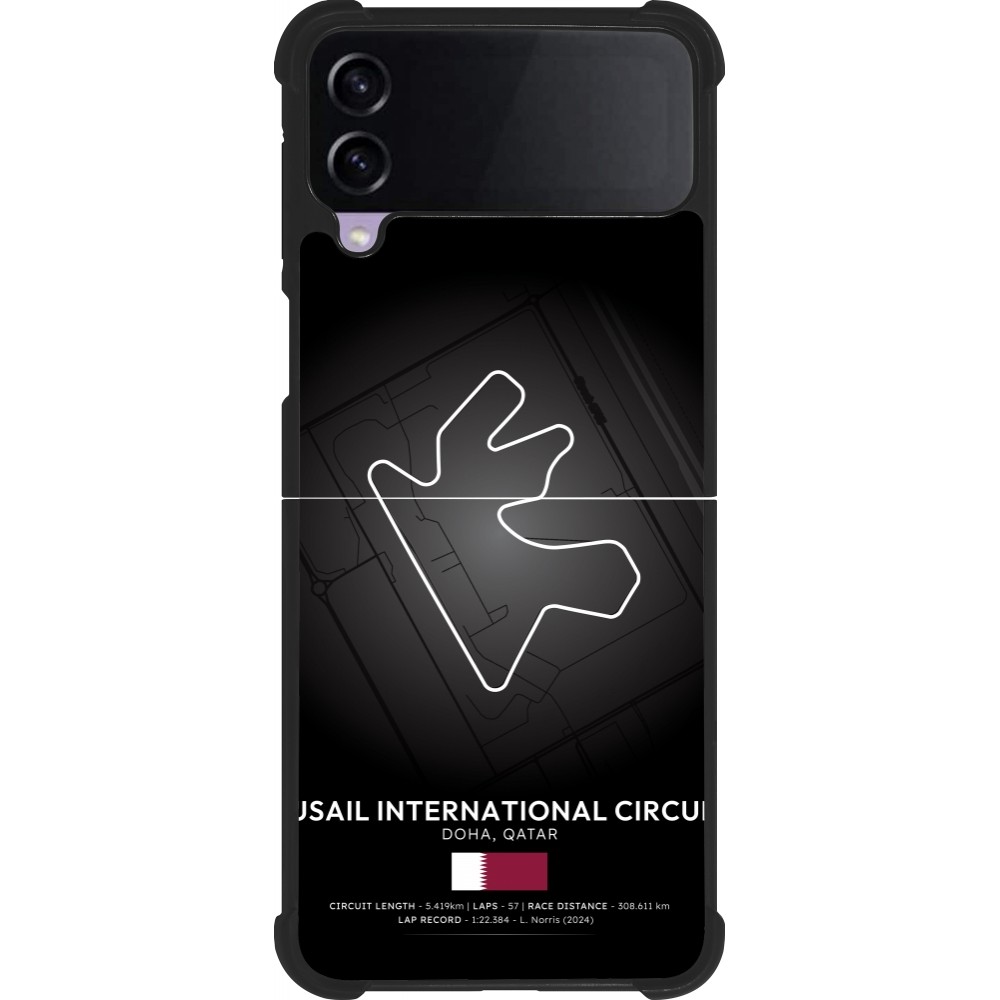 Coque Samsung Galaxy Z Flip4 - Silicone rigide noir F1 Track 2025 Qatar