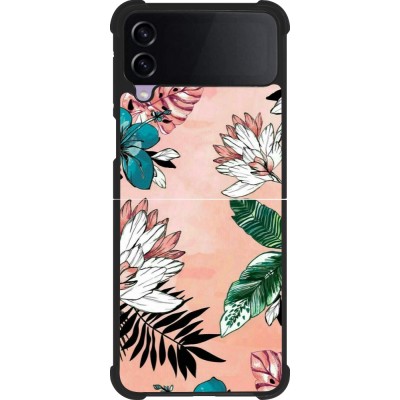 Samsung Galaxy Z Flip4 Case Hülle - Silikon schwarz Flowers Artprint