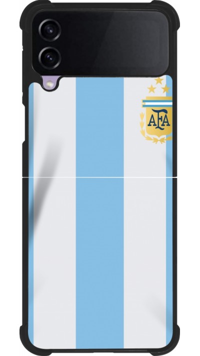 Coque Samsung Galaxy Z Flip4 - Silicone rigide noir Maillot de football Argentine 2022 personnalisable