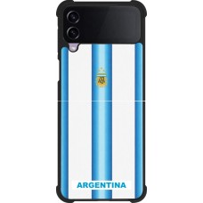 Coque Samsung Galaxy Z Flip4 - Silicone rigide noir Maillot de football Argentine 2026 personnalisable