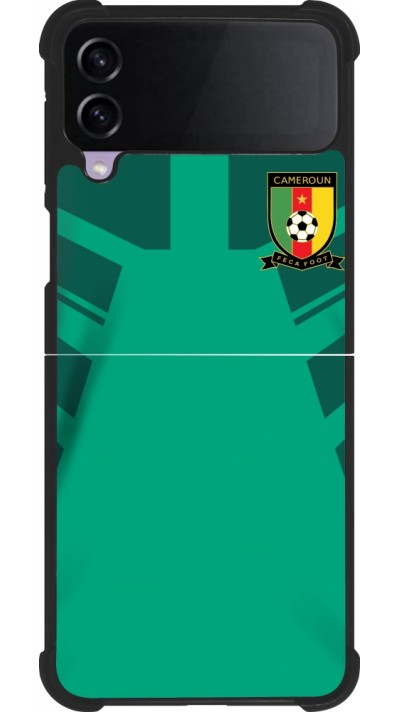 Coque Samsung Galaxy Z Flip4 - Silicone rigide noir Maillot de football Cameroun 2022 personnalisable