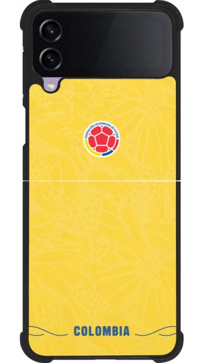 Coque Samsung Galaxy Z Flip4 - Silicone rigide noir Maillot de football Colombie 2026 personnalisable
